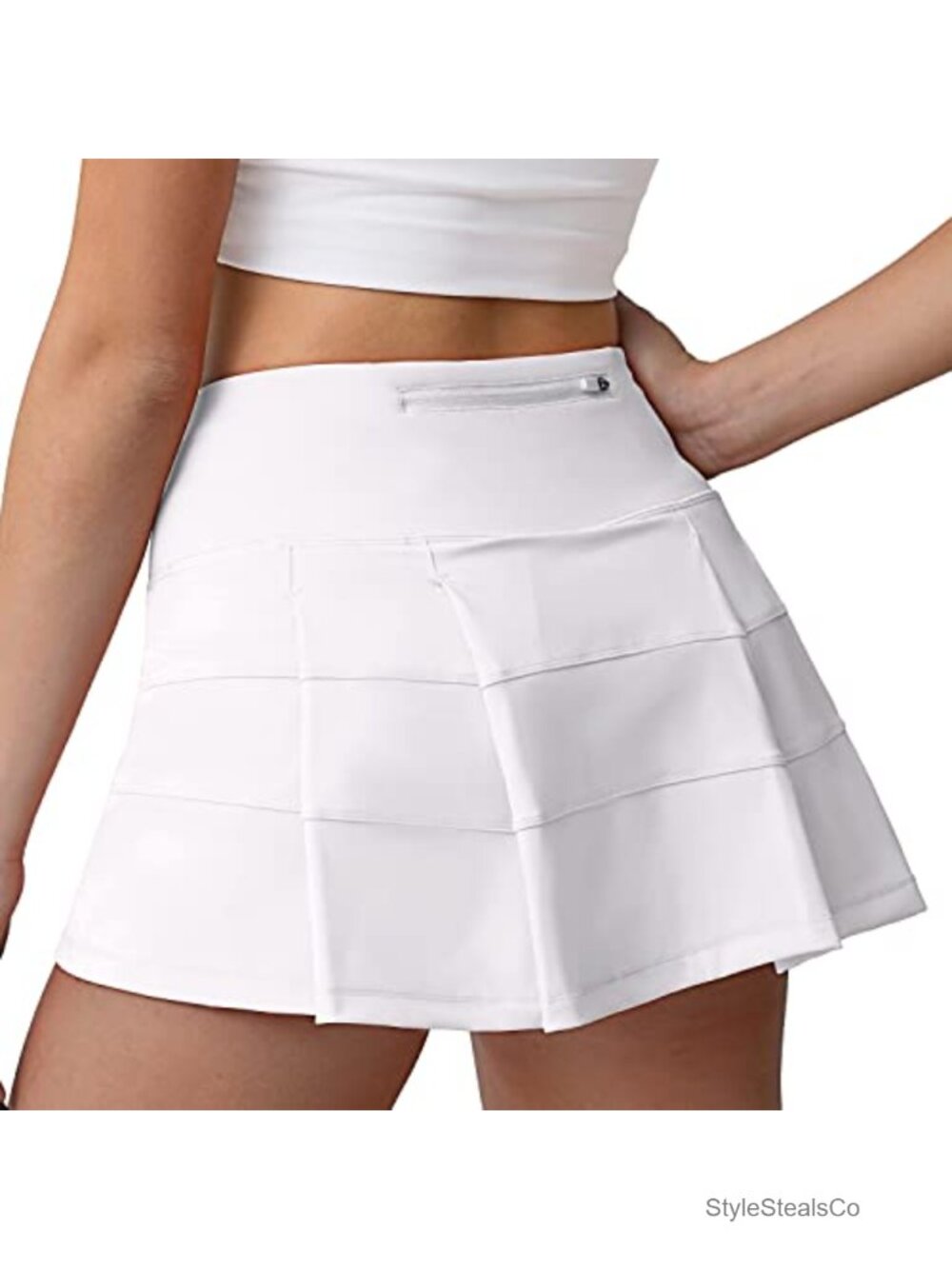 High Waisted Pleated Tennis Skort with Pockets Athletic Golf Skirt for Women - Picture 4 of 6